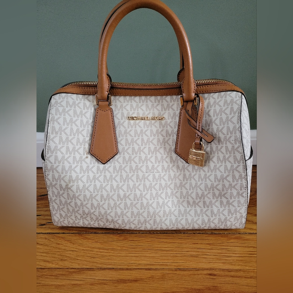 Michael Kors White and Tan Women's Bag